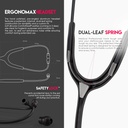 Acoustica Lightweight Stethoscope for Doctors, Nurses, Students, Home Health Use, Adult, Dual Head, Black Tube, Black Chestpiece-Headset, MDF747XP