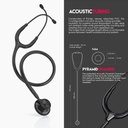 Acoustica Lightweight Stethoscope for Doctors, Nurses, Students, Home Health Use, Adult, Dual Head, Black Tube, Black Chestpiece-Headset, MDF747XP