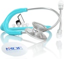 Acoustica Lightweight Stethoscope for Doctors, Nurses, Students, Home Health Use, Adult, Dual Head, Black Tube, Black Chestpiece-Headset, MDF747XP