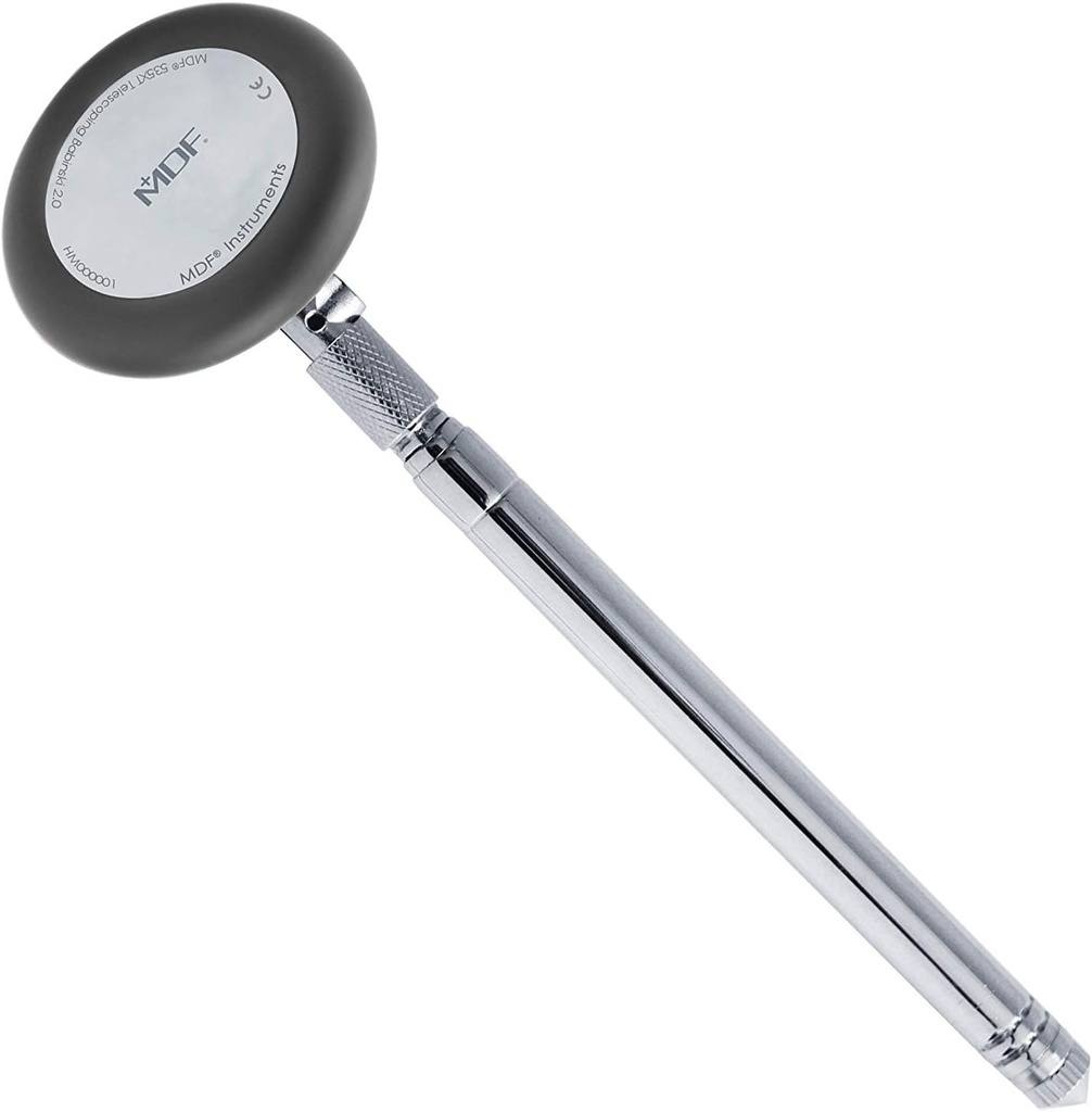 MDF Instruments, Babinski Telescoping 2.0® Neurological Reflex Hammer with Built-in Brush for cutaneous and Superficial responses - Black (MDF535)