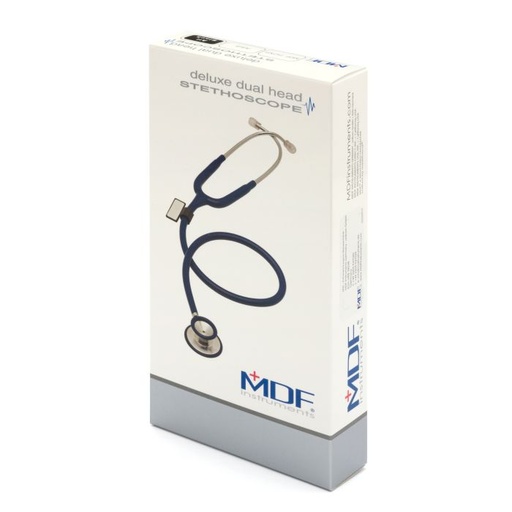 Acoustica Lightweight Stethoscope for Doctors, Nurses, Students, Home Health Use, Adult, Dual Head, Black Tube, Black Chestpiece-Headset, MDF747XP
